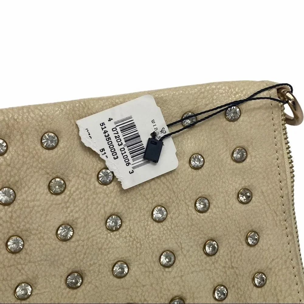 Windsor rhinestone brass clutch crossbody bag NWT